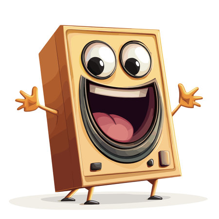 vector character music speaker on white background .Generative AIのイラスト素材