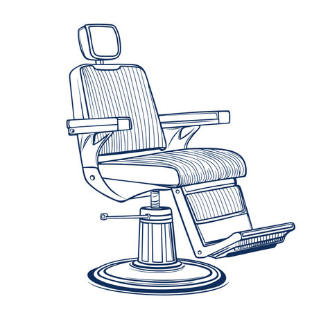 vector barbershop chair on white background .Generative AIのイラスト素材
