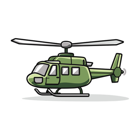 vector flat style helicopter on white background .Generative AIのイラスト素材