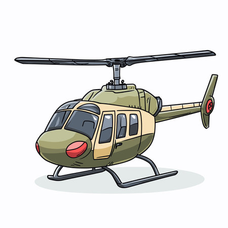 vector flat style helicopter on white background .Generative AIのイラスト素材