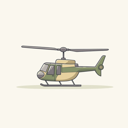 vector flat style helicopter on white background .Generative AIのイラスト素材
