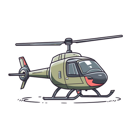 vector flat style helicopter on white background .Generative AIのイラスト素材