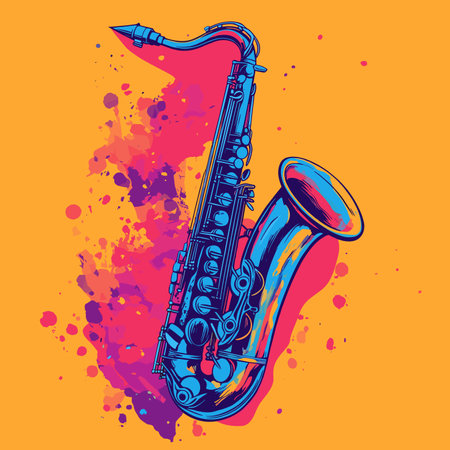 vector drawing of saxophone .Generative AIのイラスト素材