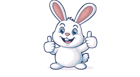 vector rabbit showing hand sign .Generative AIのイラスト素材