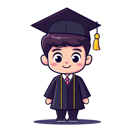 vector simple drawing boy in master's clothes .Generative AIのイラスト素材