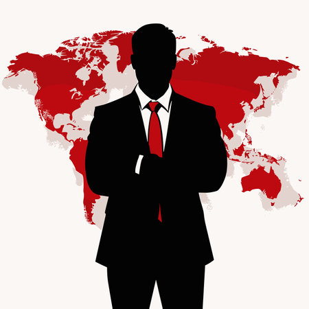 vector man secret organization silhouette on white background .Generative AIのイラスト素材