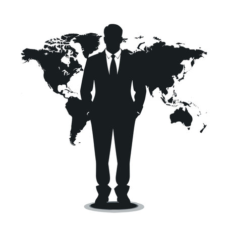 vector man secret organization silhouette on white background .Generative AIのイラスト素材