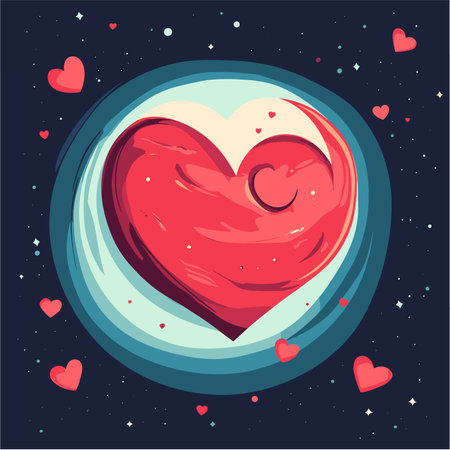 vector planet of love .Generative AIのイラスト素材