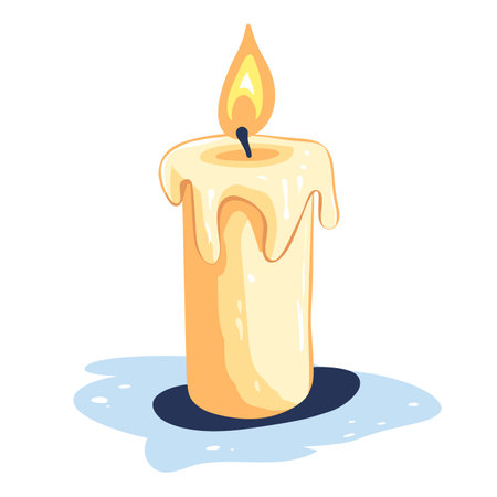 vector burning candle on white background. Generative AIのイラスト素材