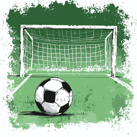 vector soccer goal with ball. Generative AIのイラスト素材