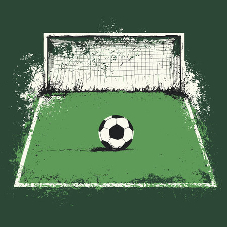 vector soccer goal with ball. Generative AIのイラスト素材