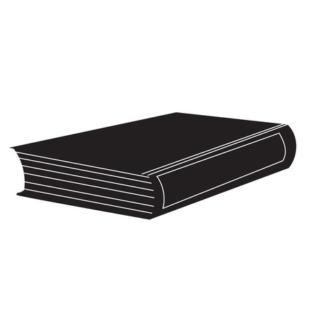 book silhouette on white background isolated vectorのイラスト素材