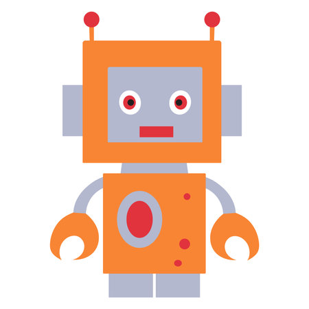 robot in flat style, isolatedのイラスト素材