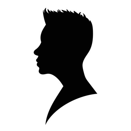 portrait of a man black silhb ouette vectorのイラスト素材