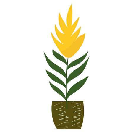 flower in a pot in a flat style on a white background vectorのイラスト素材