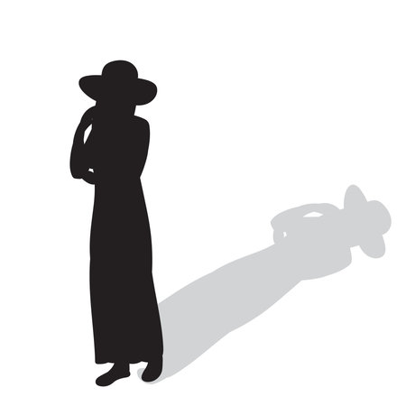 silhouette woman, girl on white background vectorのイラスト素材