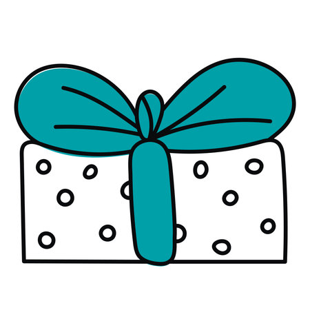 gift in doodle style on a white background, vectorのイラスト素材