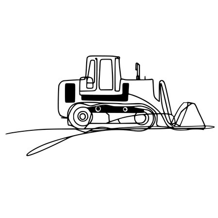 vector sketch bulldozer construction equipment .Generative AI