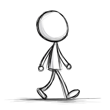 vector drawing of a simple man .Generative AIのイラスト素材