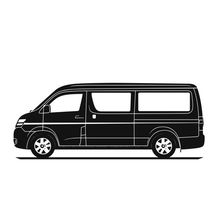 vector silhouette sketch of minibus .Generative AIのイラスト素材