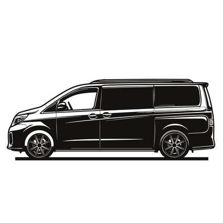 vector silhouette sketch of minibus .Generative AIのイラスト素材