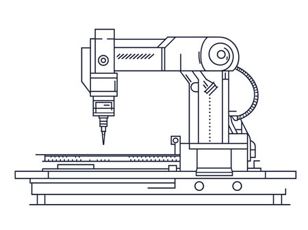 vector sketch of metalworking machine .Generative AIのイラスト素材