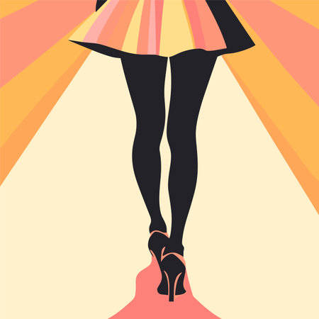vector girl legs in stockings .Generative AIのイラスト素材