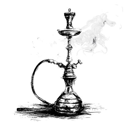 hookah sketch vector on white background .Generative AIのイラスト素材