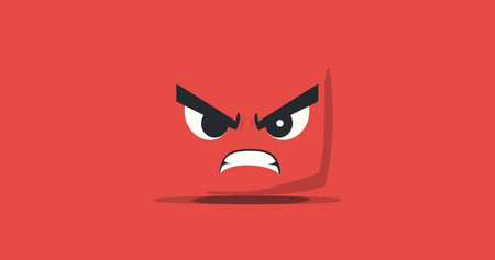 Vector eyes and angry mouth of a character on a uniform background .Generative AIのイラスト素材