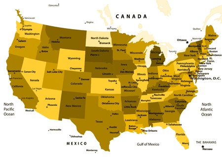States and capital citiesのイラスト素材