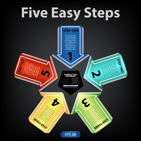 Infographics.Five Easy Stepsのイラスト素材