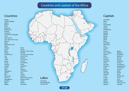 Countries and capitals of the Africa. EPS 10 vectorのイラスト素材
