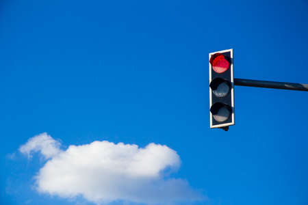 Red light at a traffic lightの写真素材