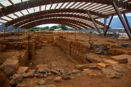 Malia Palace, the Minoan town and the Hypostyle Crypt on the island of Crete in Greeceのeditorial素材