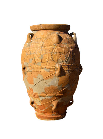 Large vessel called Pithos isolated on white backgroundの写真素材
