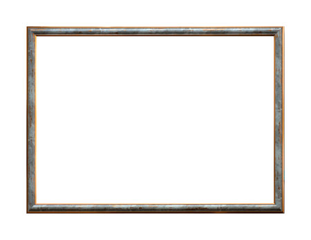 Large plastic stylized picture frame isolated on white backgroundの写真素材
