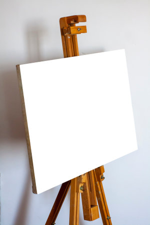 An empty subframe on an easel with a place to insert an imageの写真素材