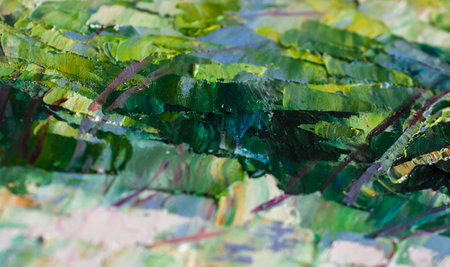 Abstract pattern of green oil strokes close upの写真素材