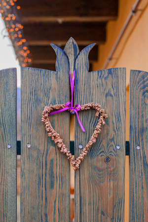 Door decoration made of dry flower symbolizing the love and affection.の写真素材