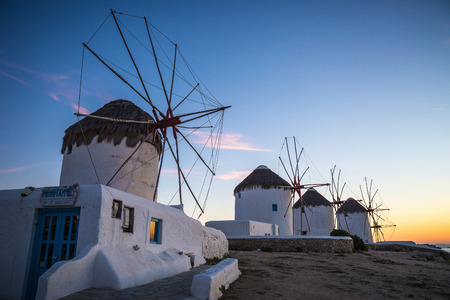 Windmills of Mykonos, Greeceの写真素材