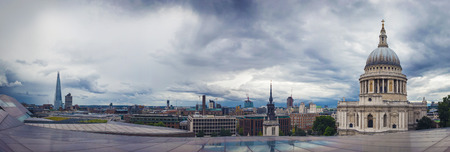 Panoramic shot about the St.Paul Cathedral and the Shard London UKのeditorial素材