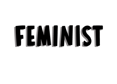 Hand written word - Feminist. Vector handmade lettering.のイラスト素材