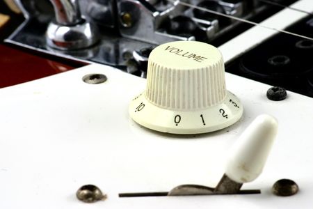 Close up at used volume pot of electric guitarの写真素材