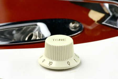 Close up at tone pot of electric guitarの写真素材