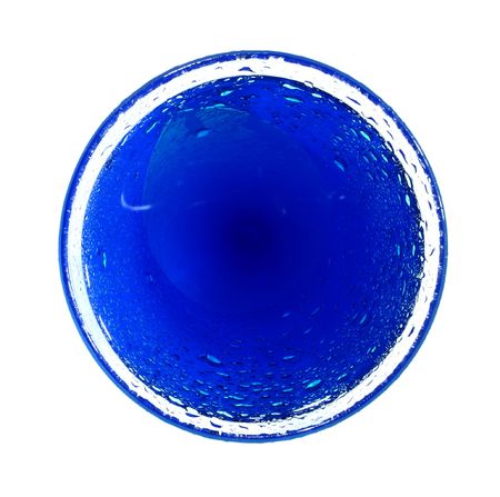 Abstract green liquid in a circle with dew drops on a white backgroundの写真素材