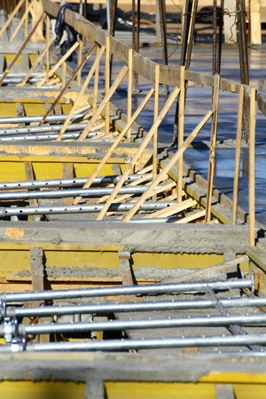 Close up at a part of construction site with some supportsの写真素材