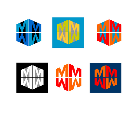 Set Templates logo of double letter M.のイラスト素材