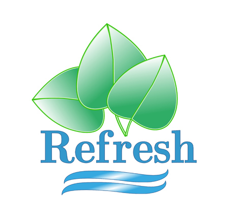 Template logotype with green leaves and the words refresh.のイラスト素材