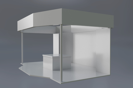 Exhibition stand plain used for mock-ups and branding and Corporate identity.3d illustrationの写真素材