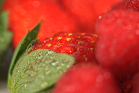 Strawberry raspberriesの写真素材